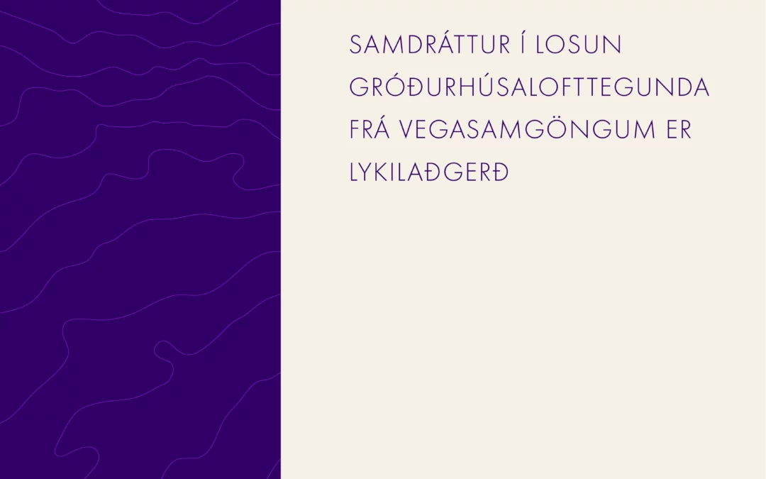 Samdráttur í losun gróðurhúsalofttegunda frá vegasamgöngum er lykilaðgerð